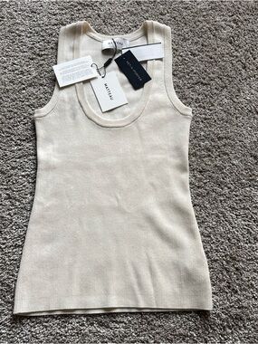 Matteau Ivory Ribbed Sleeveless Tank